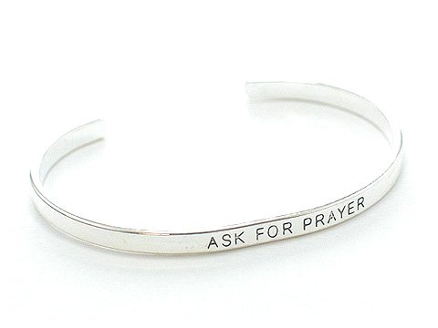 RELIGIOUS ASK FOR PRAYER CUFF BANGLE BRACELET