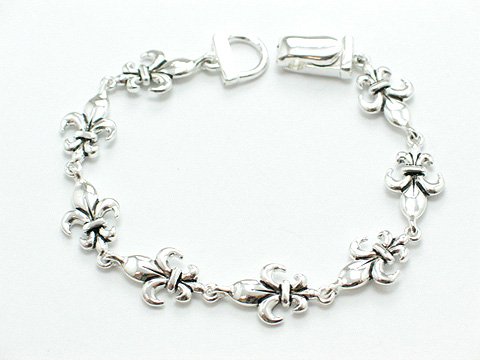 ROYAL FRENCH FLEUR DE LIS NEW ORLEANS BANGLE BRACELET