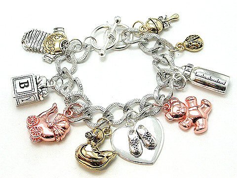CHUNKY FASHION NEW MOM TO BE MOTHER BABY SHOE BRACELET