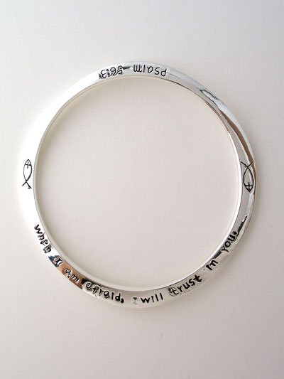 RELIGIOUS PSALM 56:3 WHEN I AM AFRAID BANGLE BRACELET