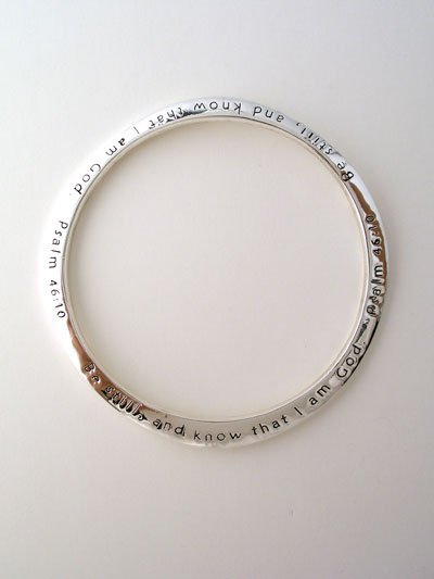 RELIGIOUS PSALM 46:10 BE STILL KNOW I AM GOD BANGLE BRACELET