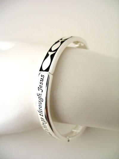 RELIGIOUS PHILIPPIANS 4:13 I CAN DO ALL THINGS STRENGTHEN BANGLE BRACELET