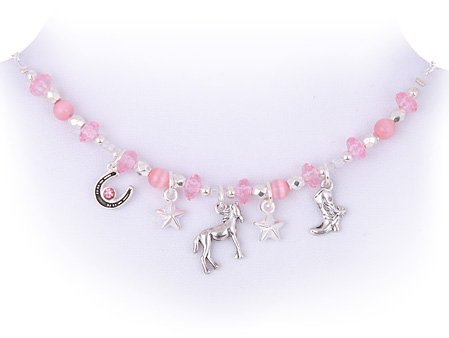 KIDS CHILD GIRLS WESTERN HORSESHOE BOOT STAR CRYSTAL SET