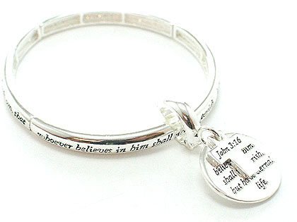 RELIGIOUS JOHN 3:16 FOR GOD SO LOVED WORD BRACELET