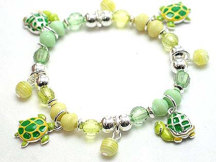 KIDS CHILDRENS SEA TORTOISE TURTLE BEAD BRACELET
