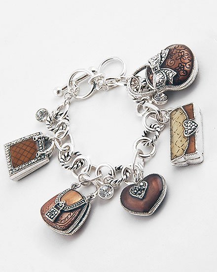 LADIES SHOP CRYSTAL HANDBAG PURSE TOTE BRACELET