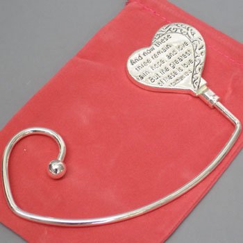RELIGIOUS 1 CORINTHIANS 13:13 CROSS PURSE N' HOOK HANGER HANDBAG BAG HOLDER w/ POUCH