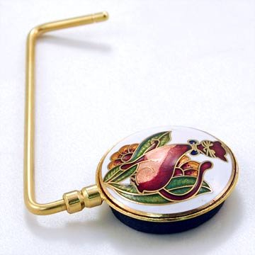 ANTIQUE STYLE FLOWER HANDBAG PURSE N HOOK HANGER HOLDER