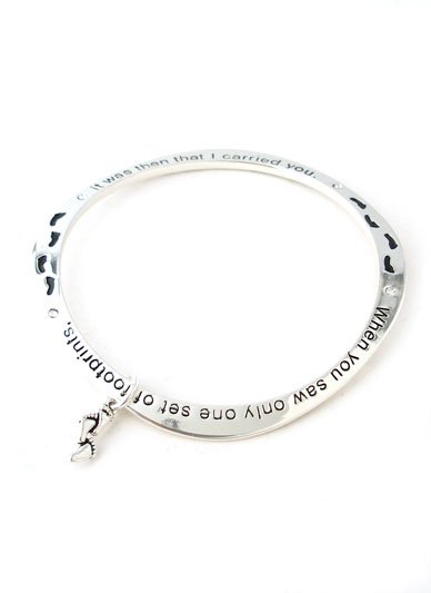RELIGIOUS FOOTPRINT FOOTPRINTS CRYSTAL CURVY BANGLE