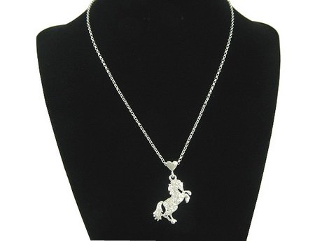 WESTERN COWGIRL AUSTRIAN CRYSTAL HORSE NECKLACE