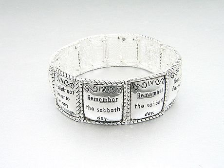 RELIGIOUS 10 TEN COMMANDMENTS CHRISTIAN WORD BRACELET S