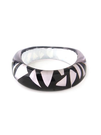 HOT RETRO EURO STYLE BLACK WHITE BANGLE BRACELET