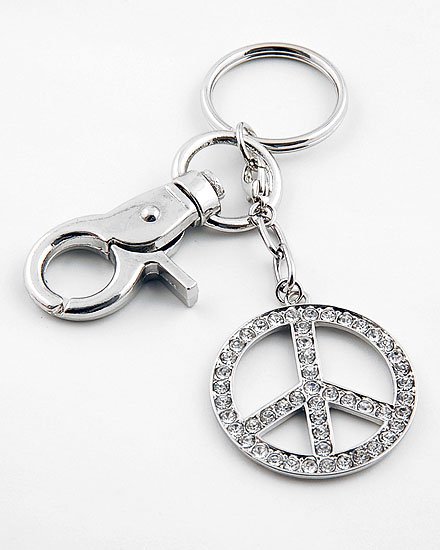 PEACE LOVE HARMONY GOOD KARMA PURSE 49 CRYSTAL KEYCHAIN