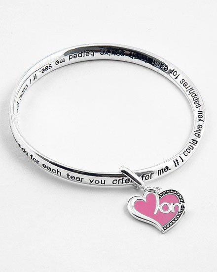 MOM MOTHER LOVE HEART WORD QUOTE MOBIUS BRACELET