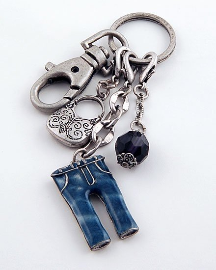 3D BLUE JEANS PANTS PURSE HANDBAG KEY CHAIN KEYCHAIN