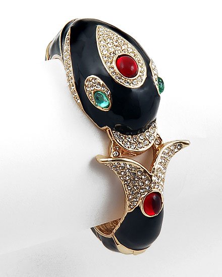 3D BLACK DOLPHIN WHALE FISH ANIMAL 150 CRYSTAL BANGLE