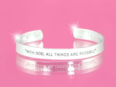 RELIGIOUS MATTHEW 19:26 GOD ALL THINGS POSSIBLE BANGLE