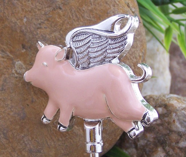 Flying Pig Pigs Guardian Angel Wings Handbag Purse Hook Caddy Holder
