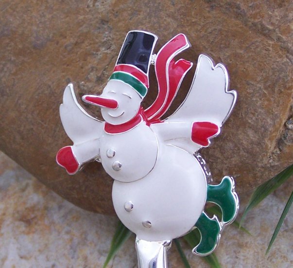 CHRISTMAS FROSTY SNOWMAN PURSE N' HOOK HANGER HANDBAG BAG HOLDER w/ POUCH