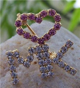 I LOVE MARY K KAY REP CONSULTANT 41 CRYSTAL BROOCH PIN