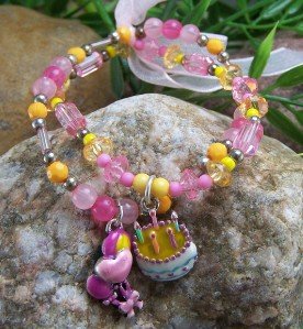 NEW KIDS GIRLS CHILD BIRTHDAY CAKE BALLOONS BRACELET