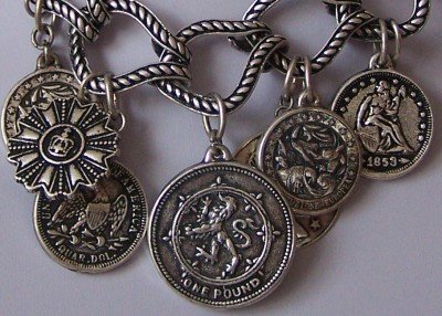 NEW ANTIQUE STYLE FRENCH REPLICA COIN NECKLACE SET