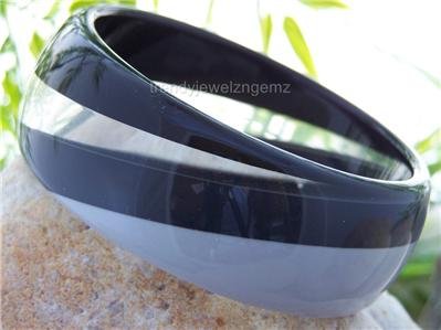 NEW BLACK GRAY GREY SWIRL TRENDY BANGLE BRACELET