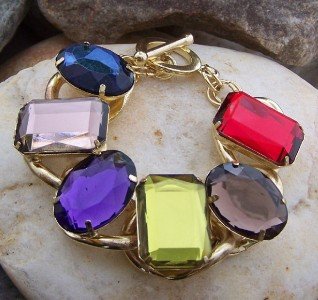 NEW MULTI COLOR RED BROWN BLUE GREEN PURPLE BRACELET