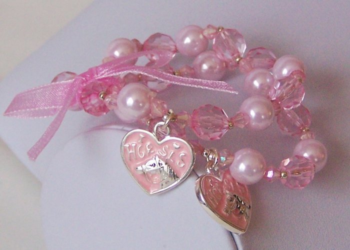 Kids Children Girls I Love Horses Horse Pony Heart Western Bracelet