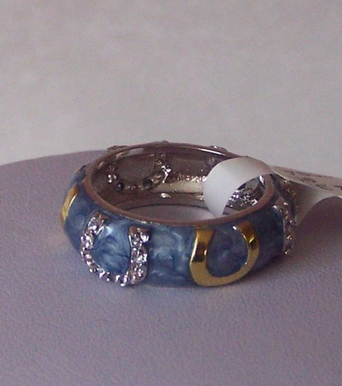 WESTERN 14KP GOLD HORSESHOE ETERNITY RING SIZE 8