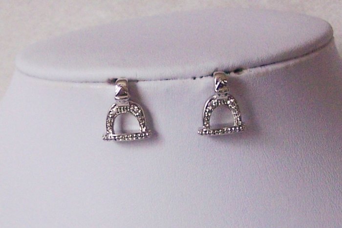 Clear Horseshoe Western Rodeo Crystal Rodeo Texas Earrings