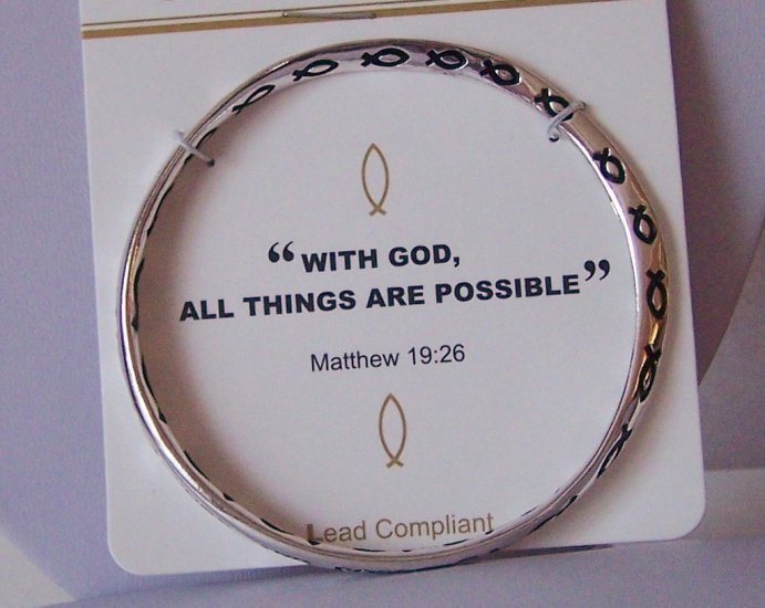 RELIGIOUS MATTHEW 19:26 ALL THINGS POSSIBLE CHRISTIAN BRACELET