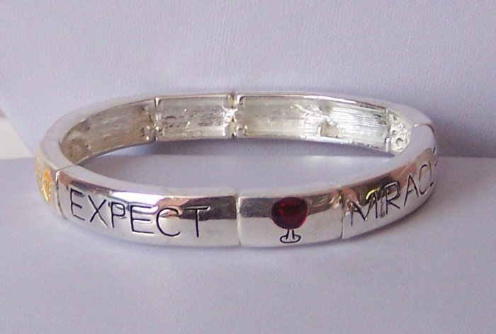 Religious Christian Expect Miracles Bangle Bracelet