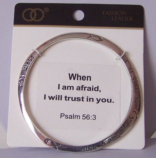 Religious Christian Psalm Psalms 56:3 When I Am Afraid Will Trust You Bracelet