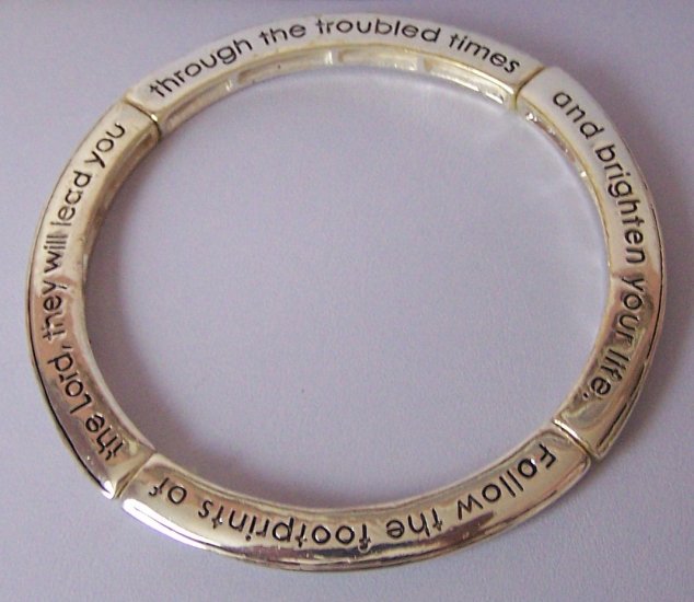 Religious Christian Follow the FootPrints fo the Lord Bangle Bracelet