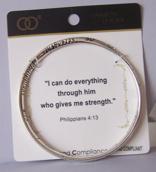 RELIGIOUS PHILIPPIANS 4:13 CHRISTIAN QUOTE WORD MOBIUS BRACELET