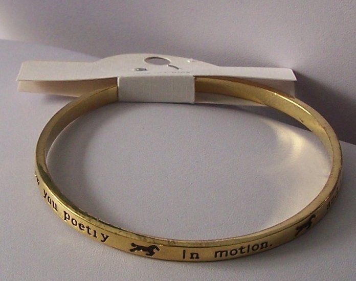 Gold Tone Western Horse Poetry in Motion Pony Bangle Bracelet
