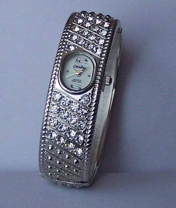 Clear Crystal Bangle Bracelet Watch