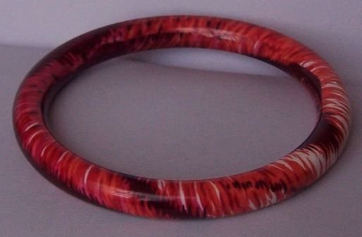 Pink Red Orange White Animal Print Leopard Bangle Bracelet