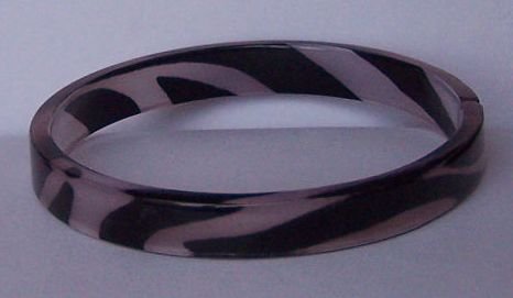 Off White Black Animal Print Cuff Bangle Bracelet
