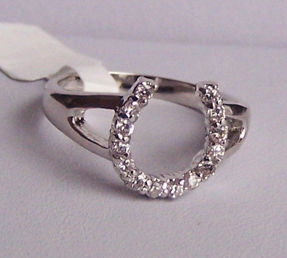 Clear Crystal Horseshoe Horse Shoe Western Ring Size 5