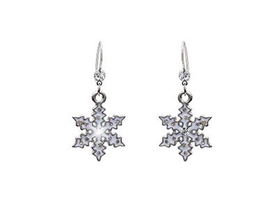 Silver Tone Snowflake Earrings
