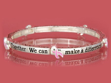 Together We Can l Pink Ribbon Breast Cancer Awareness Bracelet