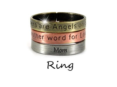 Tri Tone Mothers are Angels on Earth Ring Rings