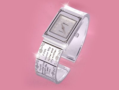 10 TEN COMMANDMENTS CUFF BANGLE WATCH