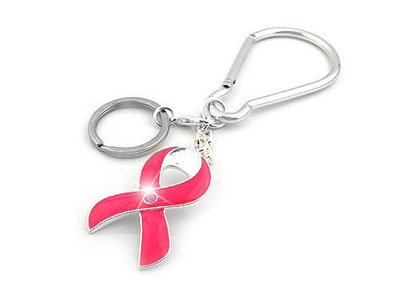 Pink Ribbon Breast Cancer Awareness Finder Key Keychain