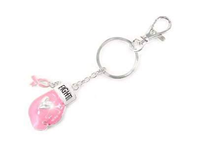 Pink Ribbon Breast Cancer Awareness Keychain