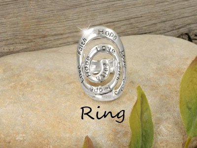 Religious Faith Hope Love Spiral Ring