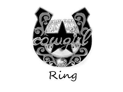 Cowgirl Horseshoe Horse Shoe Ring