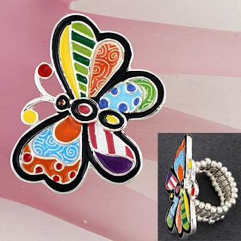 Multicolor Butterfly Ring